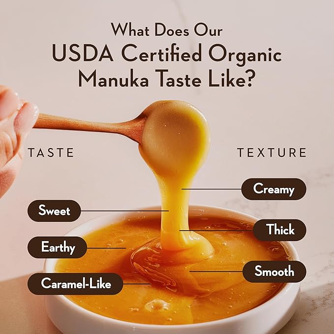 Wedderspoon Raw Premium USDA Certified Organic Manuka Honey, 50+ MGO, 8.8 Oz, Unpasteurized New