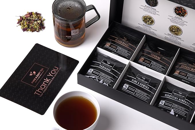 Pure And Easy Tea, Premium Loose Leaf Tea Sampler Set, 30-Count Variety Pack with 10 Herbal &