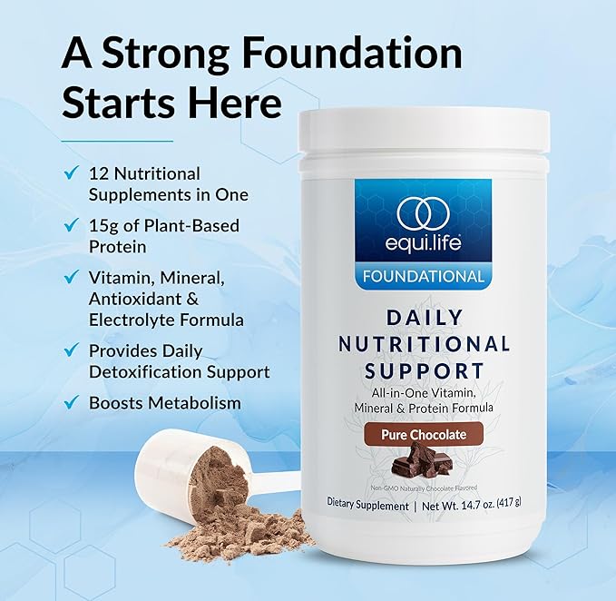 Equilife Daily Nutritional Support, All-in-One Multivitamin Meal Replacement, Pure Chocolate