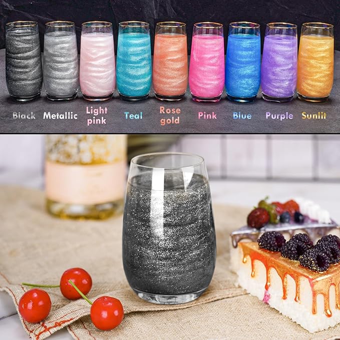 NiHome Edible Food-Grade Glimmer Powder Glitter Luster Dust Metallic Food Decorating Sprinkle