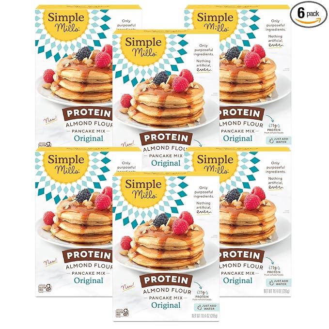 Simple Mills Just Add Water Almond Flour Pancake Mix, Original Protein - Gluten Free, Plant Based