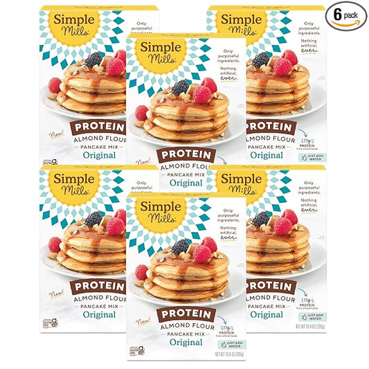 Simple Mills Just Add Water Almond Flour Pancake Mix, Original Protein - Gluten Free, Plant Based