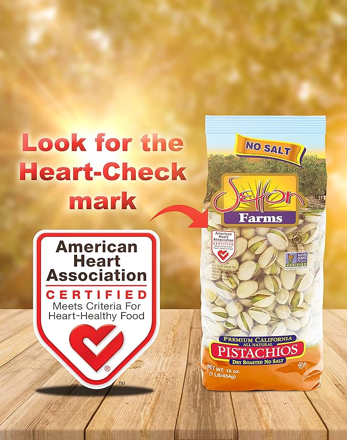 Setton Farms Dry Roasted and Unsalted Pistachios, Premium California In Shell Pistachios No Salt, 1