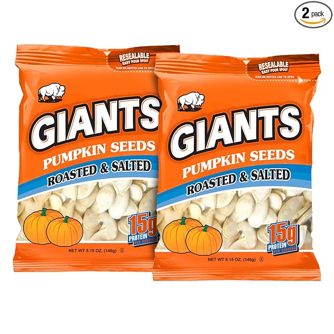 GIANTS Pumpkin Seeds - Pumpkin Seeds in Shell, Pumpkin Seeds to Eat, Roasted and Salted, Whole