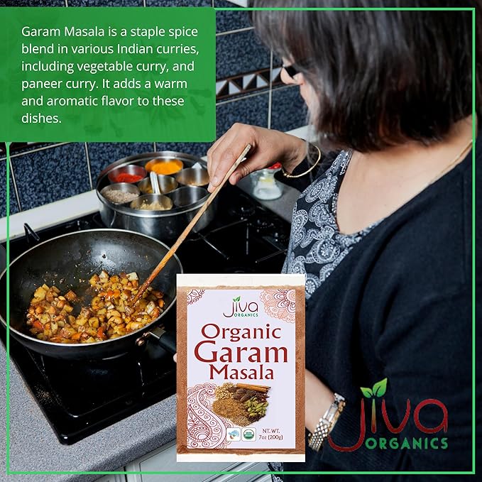 Jiva Organics Organic Garam Masala Powder 7 Ounce - NON-GMO, Salt Free, Premium Indian Spice Blend