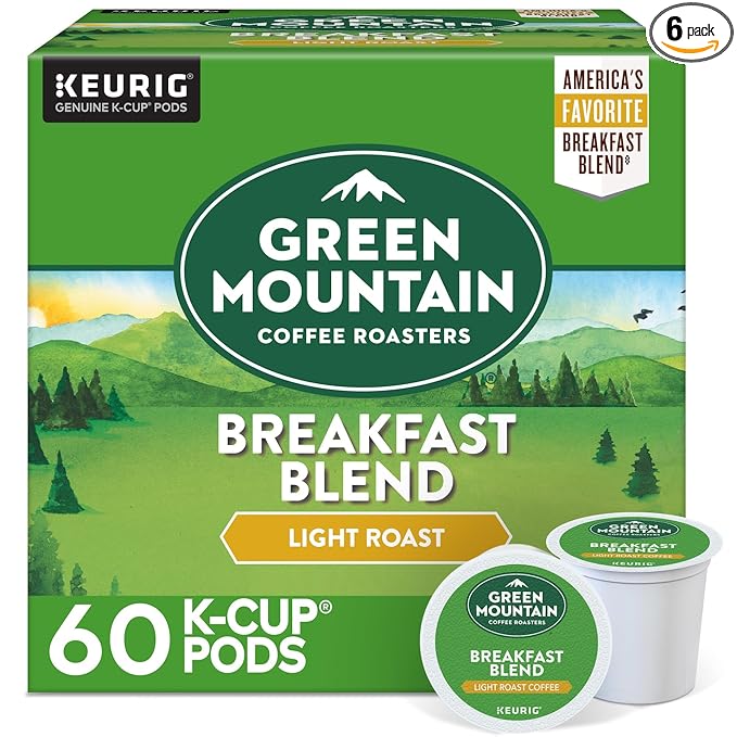 Green Mountain Coffee Roasters Breakfast Blend, Keurig Single Serve K-Cup Pods, Light Roast Coffee