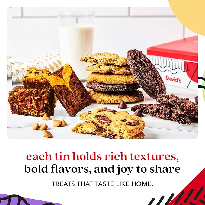 David?™s Cookies Gourmet Assorted Cookies and Brownies Gift Basket - 12 x 1.5oz fresh baked cookies