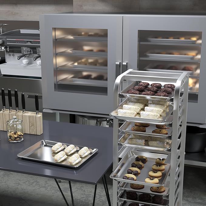 Pack of 6 | 13 in. x 18 in. Half Size Aluminum Bun. / Sheet Pan | Ideal for baking, roasting