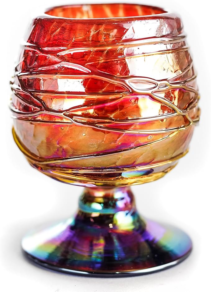 Authentic Mexican Tequila Hand Blown Shot Glasses - Set of 4-2 oz - Mini Glass Snifters - Heavy