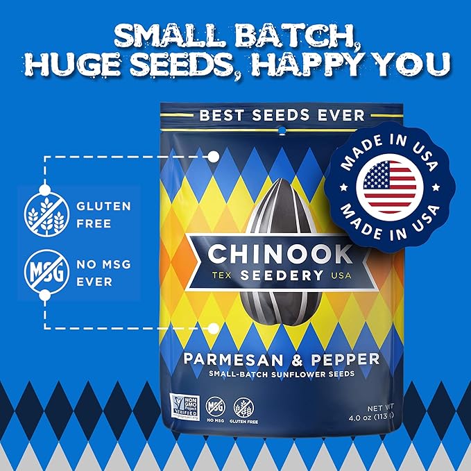 Chinook Seedery Roasted Sunflower Seeds - Jumbo Seeds Keto Snacks - Best For Snack Packs - Gluten