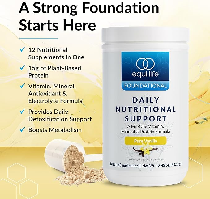 Equilife Daily Nutritional Support, All-in-One Multivitamin Meal Replacement, Pure Vanilla Flavor