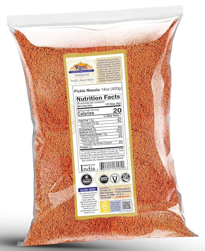 Rani Pickle (Achar) Masala Indian Spice Blend 14oz (400g) ~ All Natural | Vegan | Gluten Friendly |