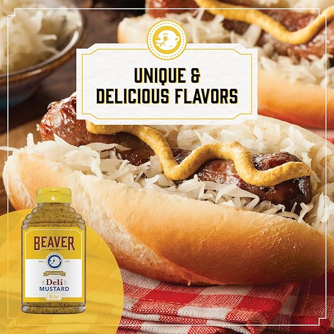 Beaver Zesty Deli Mustard, 12.5 oz squeeze bottle