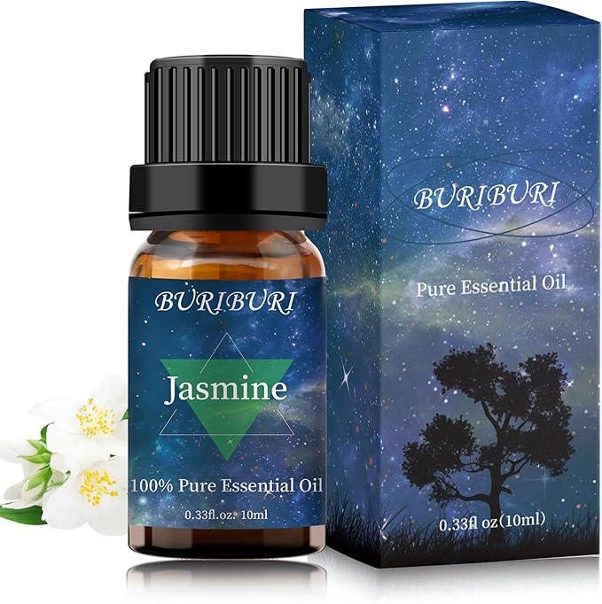 BURIBURI Jasmine Essential Oil, 100% Pure, Undiluted, Natural, Organic Aromatherapy Jasmine Oils