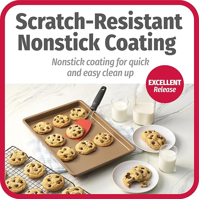 GoodCook BestBake Nonstick 10" x 15" Textured Carbon Steel Cookie Sheet, Medium Baking Tray