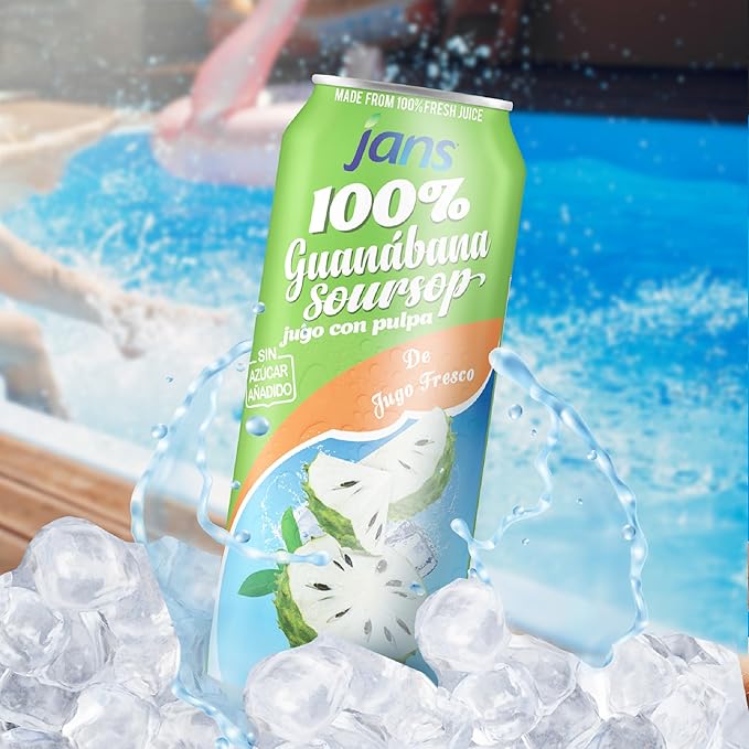 Soursop Juice with Pulp (Guanabana), 16.9 oz (Pack of 12) JANS | 100% Pure Soursop Graviola | NO