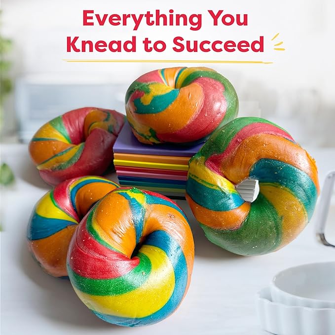 Baketivity Rainbow Bagel Kids Baking Kit - Baking Kits for Kids with Premeasured Ingredients