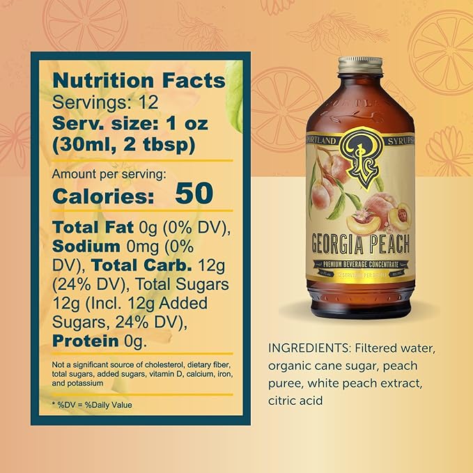 Georgia Peach ??Sweet, Juicy Peach Flavoring for Coffee, Teas, Smoothies, Cocktails, & Desserts