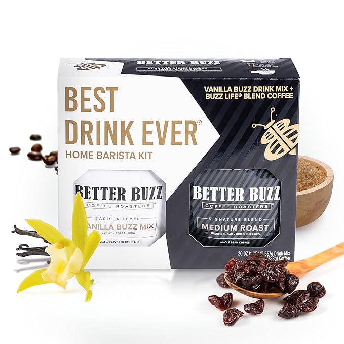 Better Buzz Best Drink Ever Home Carry Kit 30oz., 10oz. Medium Roast Whole Bean Coffee (Buzz LIfe)