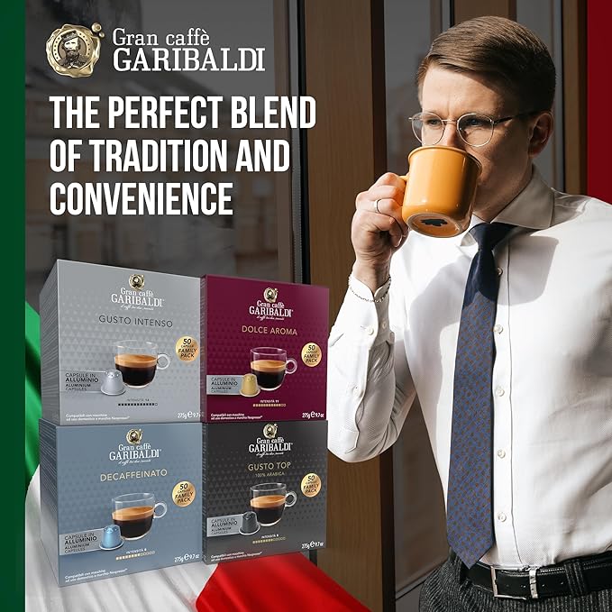 Gran Caffè Garibaldi Espresso Pods, Italian Roasted Coffee, Compatible Nespresso Original Line