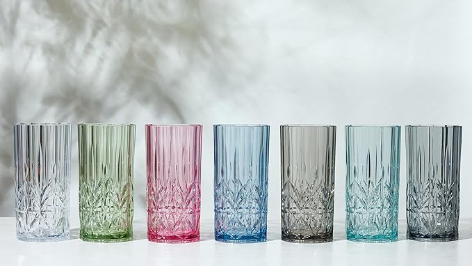 BELLAFORTE Shatterproof Tritan Tall Tumbler, Set of 4, 18oz - Myrtle Beach Drinking Glasses