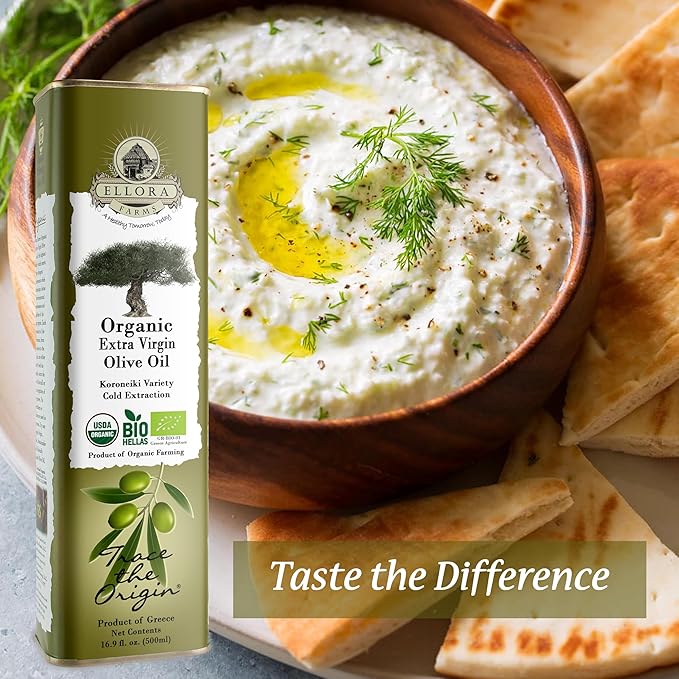 Ellora Farms, Organic Extra Virgin Olive Oil, Cold Press, Traceable Single Origin, Kosher, High