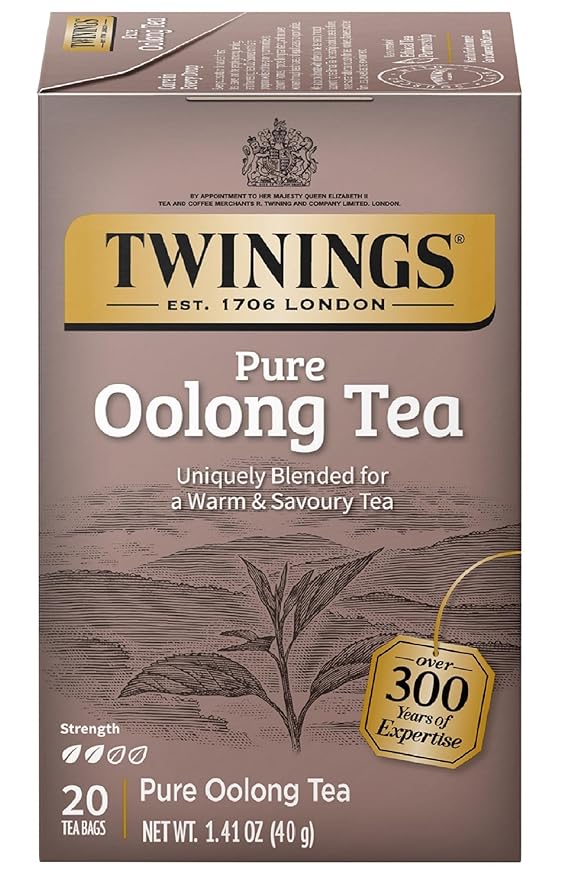 Twinings Pure Oolong Tea Individually Wrapped Bags, 20 Count (Pack of 1), Warm, Nutty Flavor &
