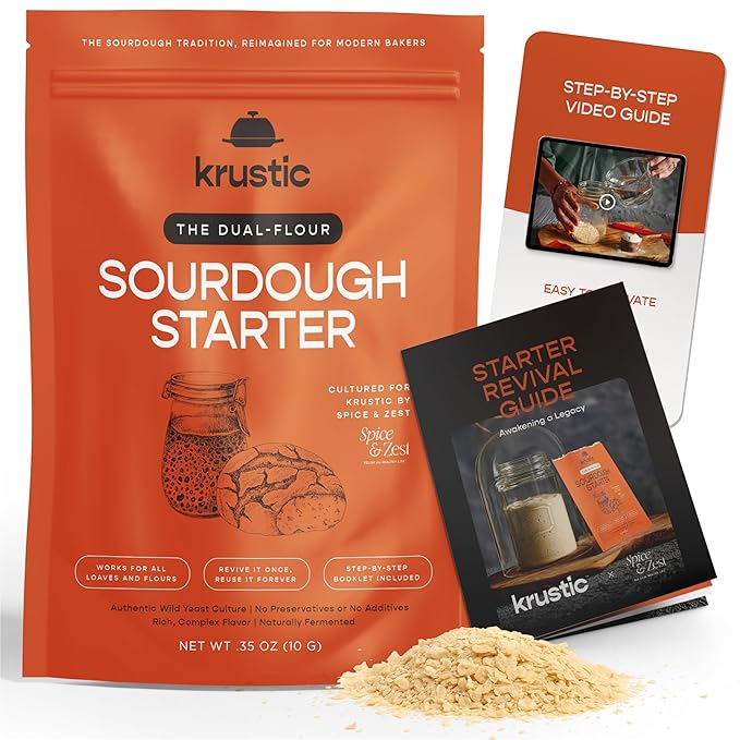 Dual-Flour Organic Sourdough Starter Culture - Fast-Activating Dehydrated Chips with Natural Wild