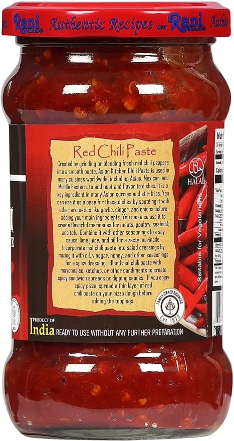 Asian Kitchen Red Chilli Cooking Paste 10.58oz (300g) Glass Jar ~ Vegan | Gluten Free | NON-GMO |