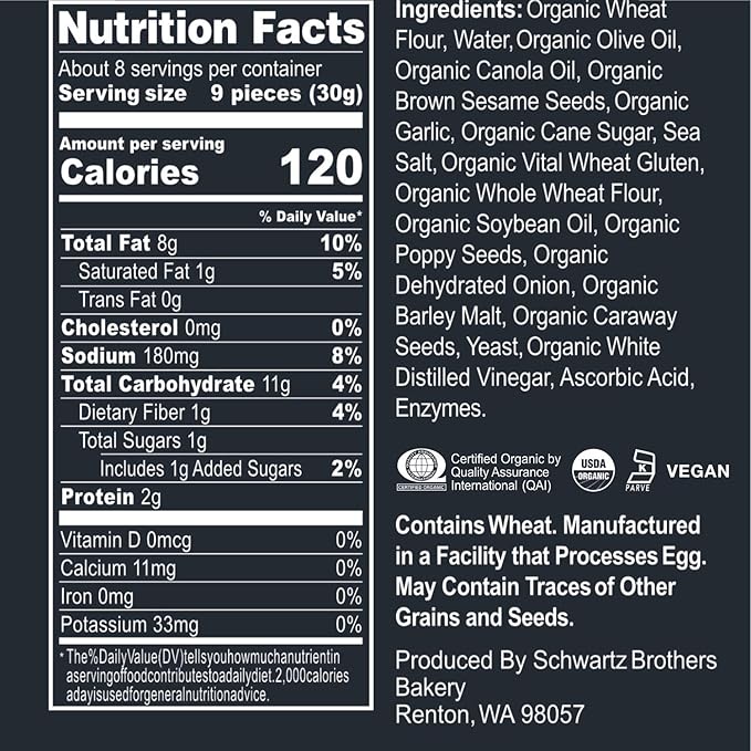 Everything Bagel Chips NY Style Bagel Crisps. Organic, Vegan, Kosher. From the artisans of Schwartz