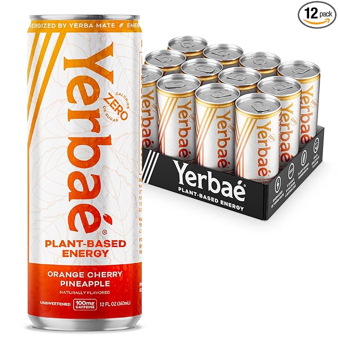 Yerbaé Energy Seltzer - Orange Cherry Pineapple No Sugar/Calories/Carbs. Energized by Yerba Mate