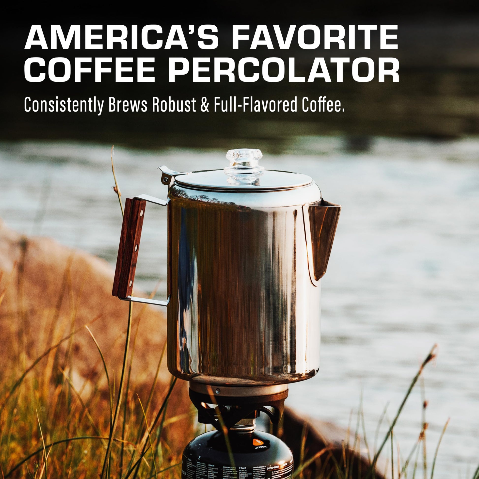 COLETTI Bozeman Percolator Coffee Pot — NO Aluminum or Plastic [12 cup]