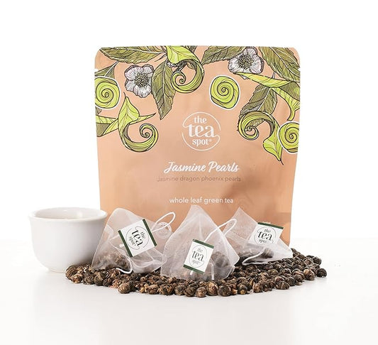 The Tea Spot Jasmine Pearls Green Tea | High-grade Jasmine infused Green Tea Pearls from Fujian |
