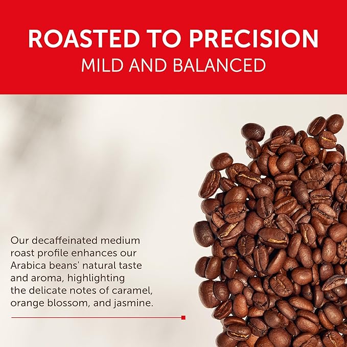 Illy Whole Bean Coffee, Decaffeinated - Medium Roast - Mild & Balanced - 100% Arabica - Whole Beans
