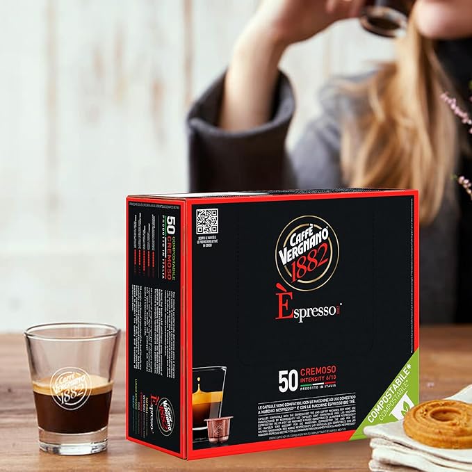 Caffe' Vergnano 1882 Medium Roast Espresso Original Line Machine Compatible Capsules, Arabica