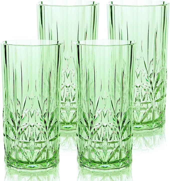 BELLAFORTE Shatterproof Tritan Tall Tumbler, Set of 4, 18oz - Myrtle Beach Drinking Glasses