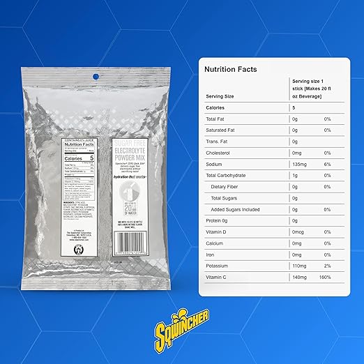 Sqwincher Zero Qwik Stik, Cool Citrus, Sugar Free, Low Calorie, Low Sodium Electrolyte Powder