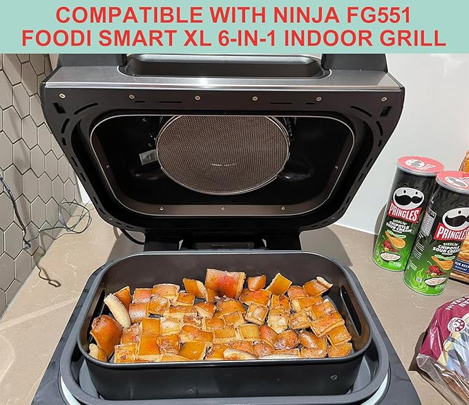 Air Fryer Basket & Paper Liner for Ninja FG551 Foodi Smart XL 6-in-1 Indoor Grill,Non-Stick Air