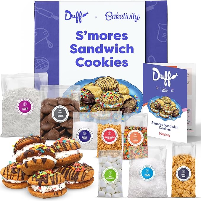 Baketivity x Duff Goldman S?셫ores Sandwich Cookies Kit Kids Baking Set Cooking Kits for Kids with