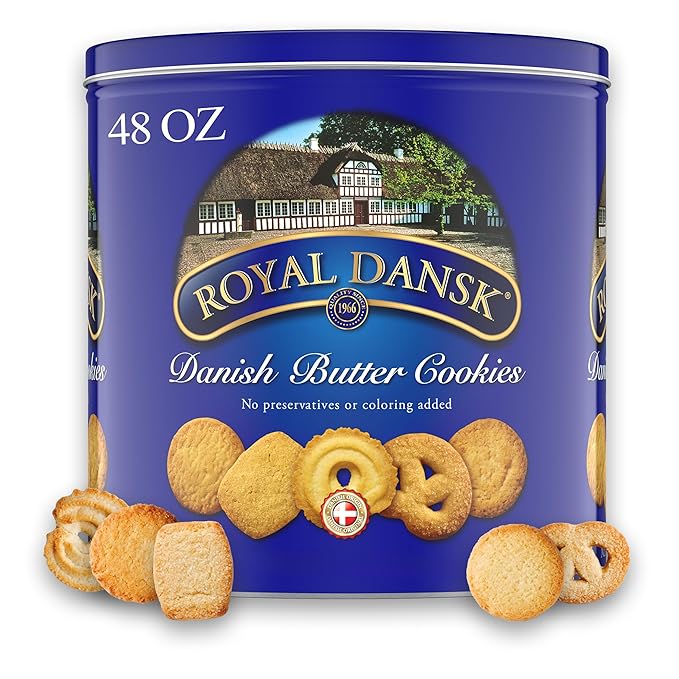 Royal Dansk Danish Butter Cookies, 48oz Exclusive Tin, Traditional Assortment, Made with Real