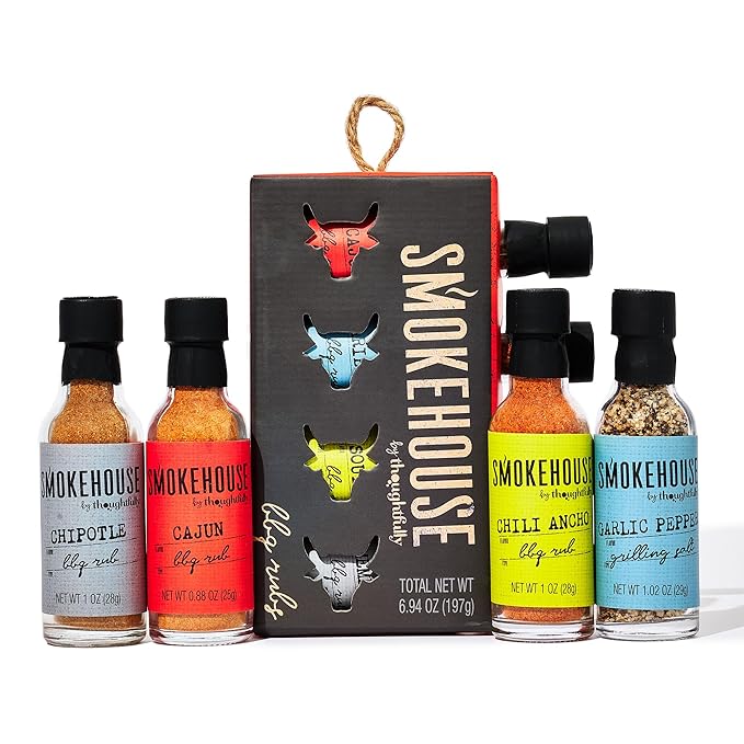 Smokehouse by Thoughtfully, Smokehouse Barbecue Rubs Gift Set, Flavors Include Cajun, Caribbean