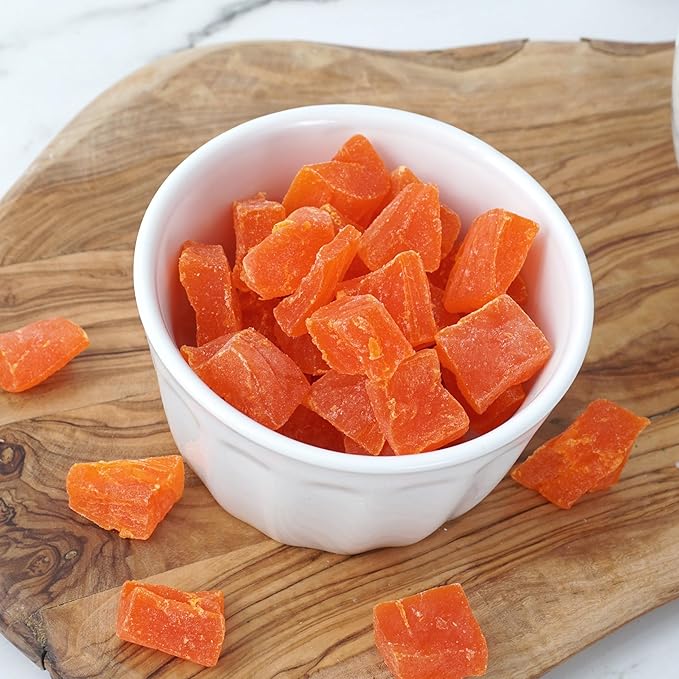 Dried Papaya Chunks, 1 Pound Bag, The Hampton Popcorn & Candy Company