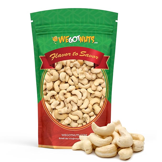 Raw Whole Unsalted Cashews ??5 lbs.- Premium Quality Kosher Raw Cashews By We Got Nuts ??Oil-Free