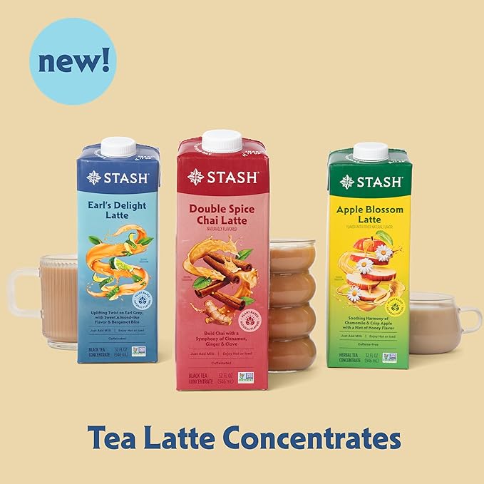 STASH Earl's Delight Earl Grey Tea Latte Concentrate - Barista Style Caffeinated Black Tea Beverage