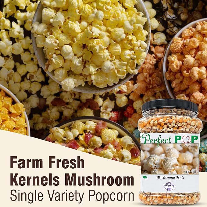 Concession Essentials Premium Gourmet Mushroom Extra Large Popcorn Kernels - 4lbs