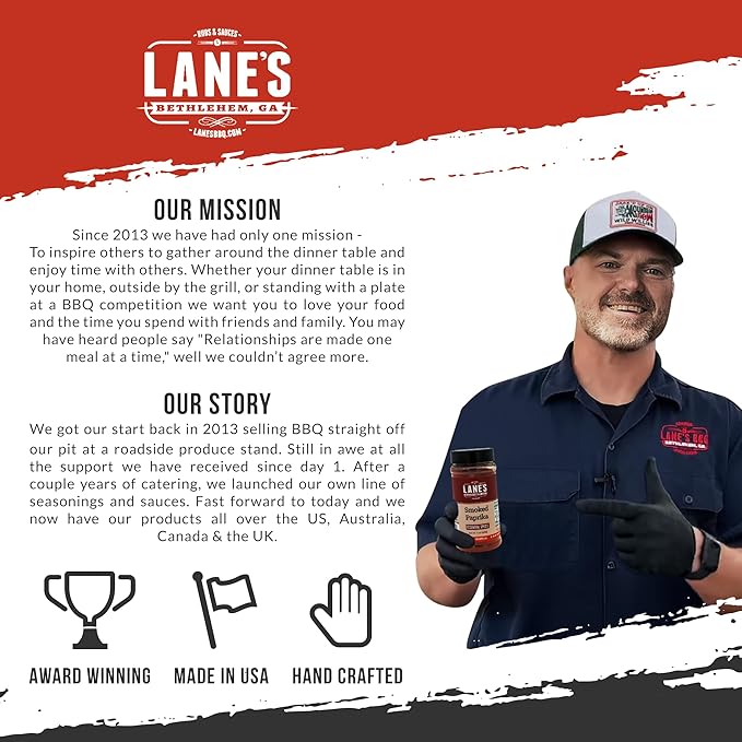 Lane's Smoked Paprika Powder, All-Natural Smoked Paprika Seasoning, Goes Well with Meat, Pork, and