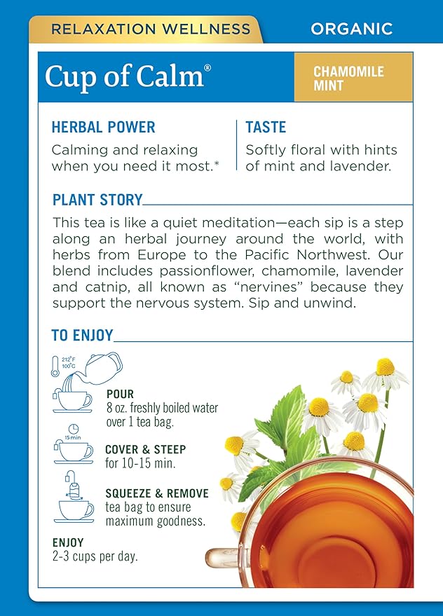 Traditional Medicinals Organic Herbal Tea Variety Pack for Stress and Sleep Support, 6 Flavors