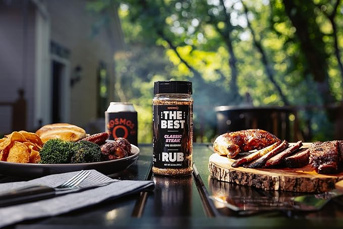 Kosmos Q The Best Classic Steak Seasoning Rub, Garlic Pepper & Paprika BBQ Meat Dry Rub for Prime