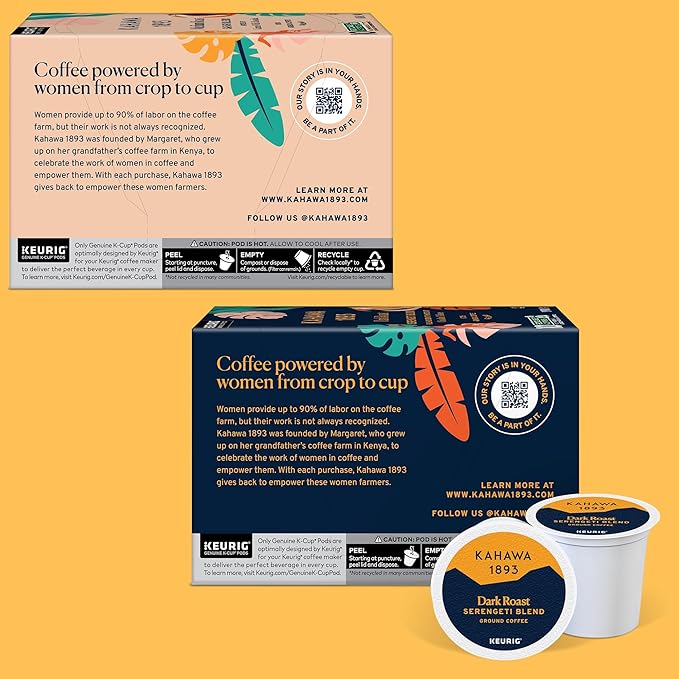Kahawa 1893 Variety Pack Coffee K-Cup Pods - Safari & Serengeti Blend (40 Count) - As Seen on Shark