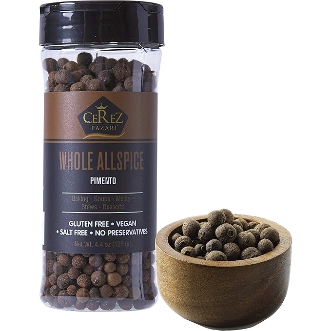 Cerez Pazari Allspice Whole 4.4 oz Premium Grade,%100 Natural, Freshly Packed, Non-GMO, Gluten